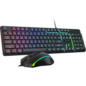 Redragon Updated S107 Gaming Keyboard and Mouse, RGB Gaming Keyboard and 10000 DPI Mouse Combo with 25-Key Anti-Ghosting, 1K Hz Programmable Mice with Software, Plug & Play to PC, Laptop [Upgrade]