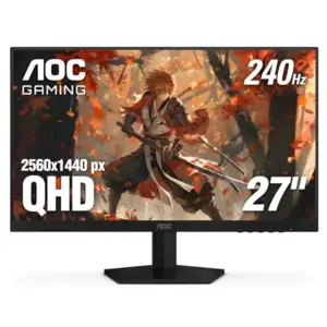 AOC 27 Inch QHD Gaming Monitor 240Hz 0.3ms, Overclock 260Hz, IPS, 2560x1440, G-Sync Compatible, HDR Ready, DisplayPort 1.4 HDMI 2.0, VESA Mount, 3-Year Zero-Bright-Dot, Q27G41ZE