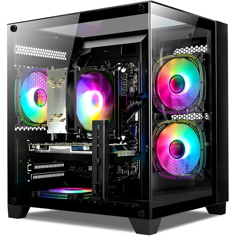 Prebuilt Gaming PC Desktop Ryzen 7 5700X, GeForce RTX 4060, 16G DDR4 RAM, 1TB NVME 3.0 SSD, Tower Computer for Work, Streaming & Every Day Home Use (Black)