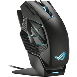ASUS ROG Spatha X Wireless Gaming Mouse – MMO/MOBA Design, 12 Programmable Buttons, Right-Handed, 168g, Dual-Mode (Wired/2.4GHz), 19K DPI, up to 67Hr Battery, Magnetic Charging Dock, PC/Mac Support
