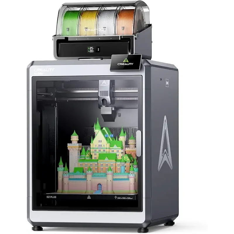 Creality K2 Plus Combo 3D Printer, Multi Color Printing with New CFS, Max 600mm/s Printing Speed, Full-auto Leveling, Next-Gen Direct Drive Extruder, Dual Al Camera, Build Volume 350 * 350 * 350mm