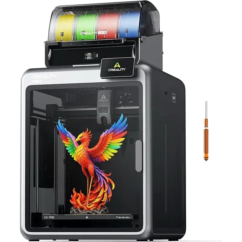 Creality K2 Pro Combo (A) 3D Printer, Multicolor 3D Printer with CFS, 600mm/s Max High-Speed, Dual AI Camera, Fully Assembled Auto Leveling, 300x300x300mm Large Print Volume, for Pros & Hobbyist